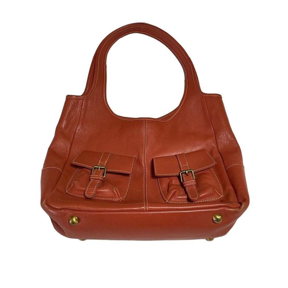 Boden Orange Leather Shoulder Bag